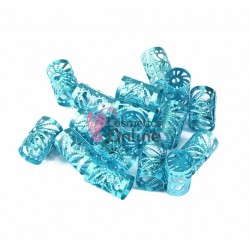 Inele din metal pentru codite afro RNG04 Albastre, Set 10 bucati